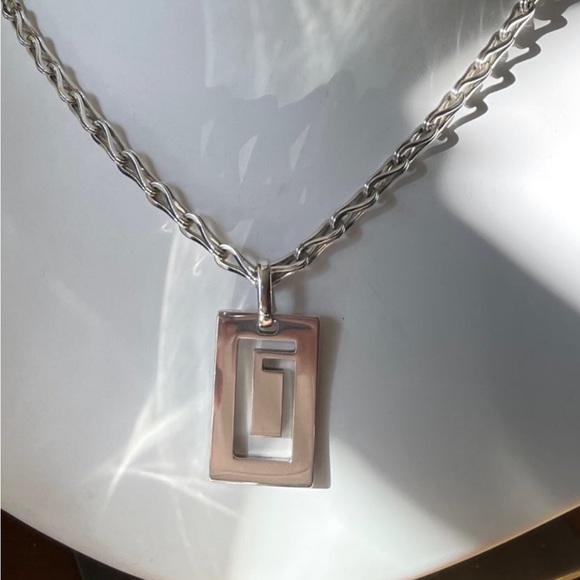 Authentic Gucci 5.5 mm wide vintage sterling silver chain +pendant unisex - Picture 11 of 15